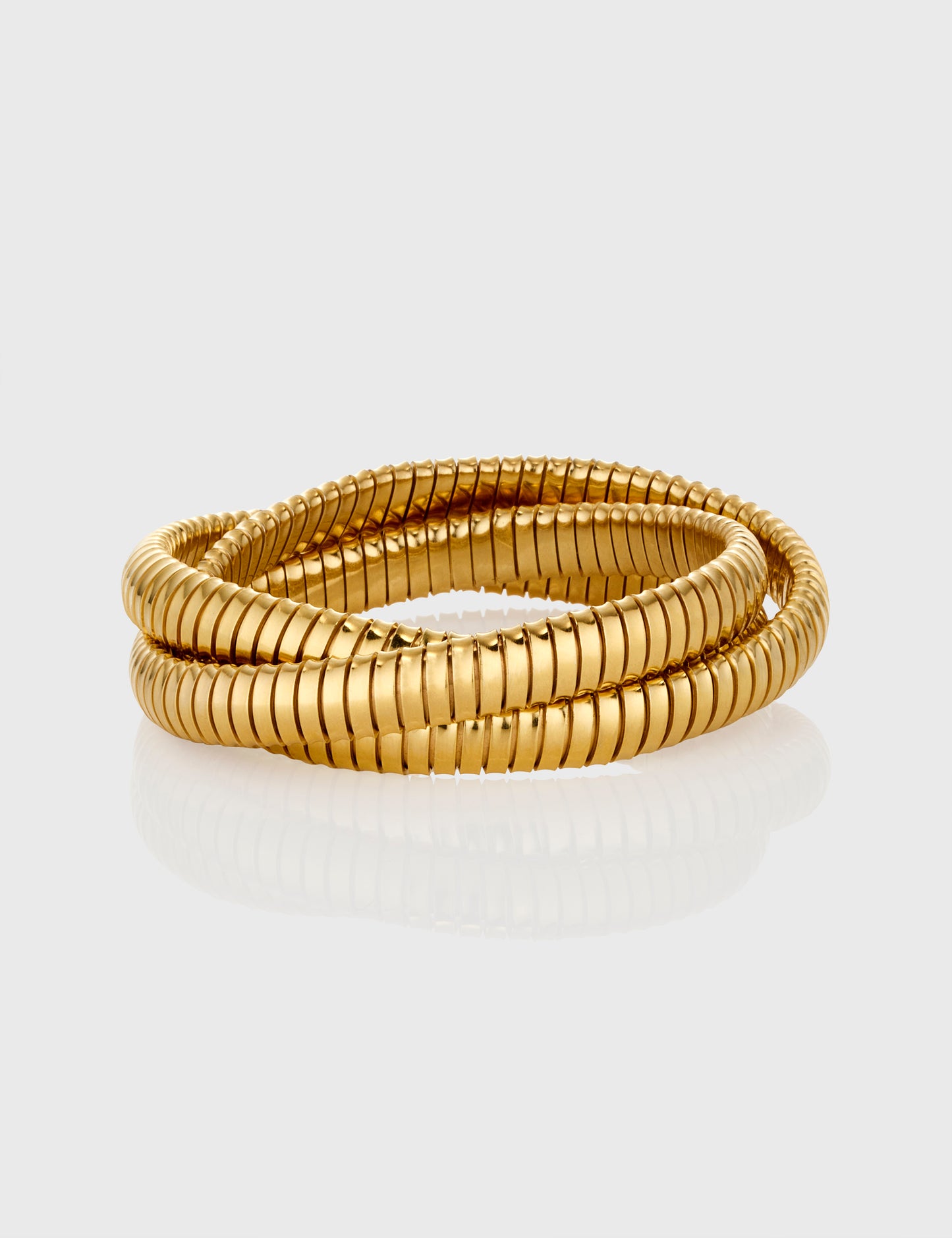 Trinity Rolling Tubogas Bracelet 8mm - Yellow Gold