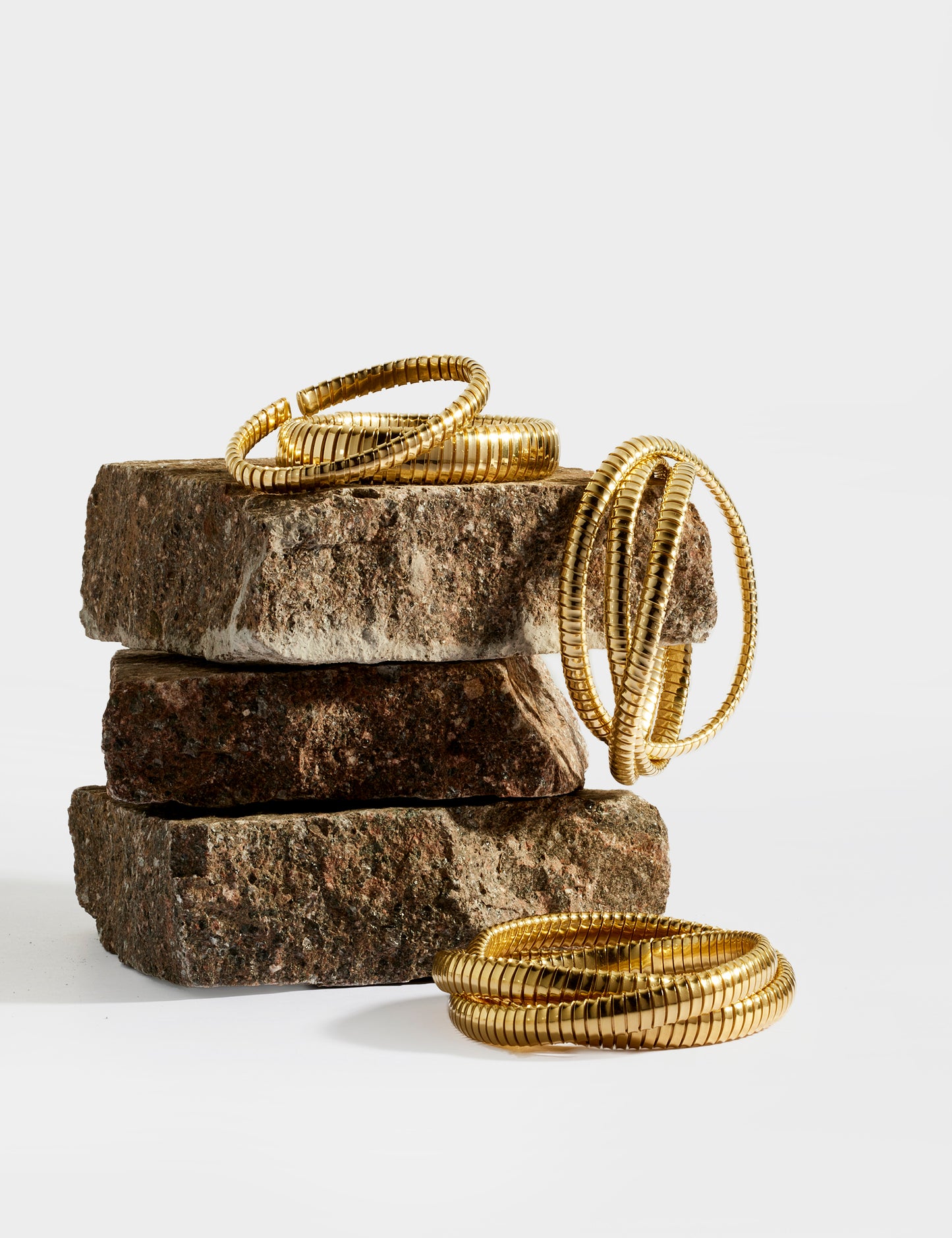Trinity Rolling Tubogas Bracelet 8mm - Yellow Gold
