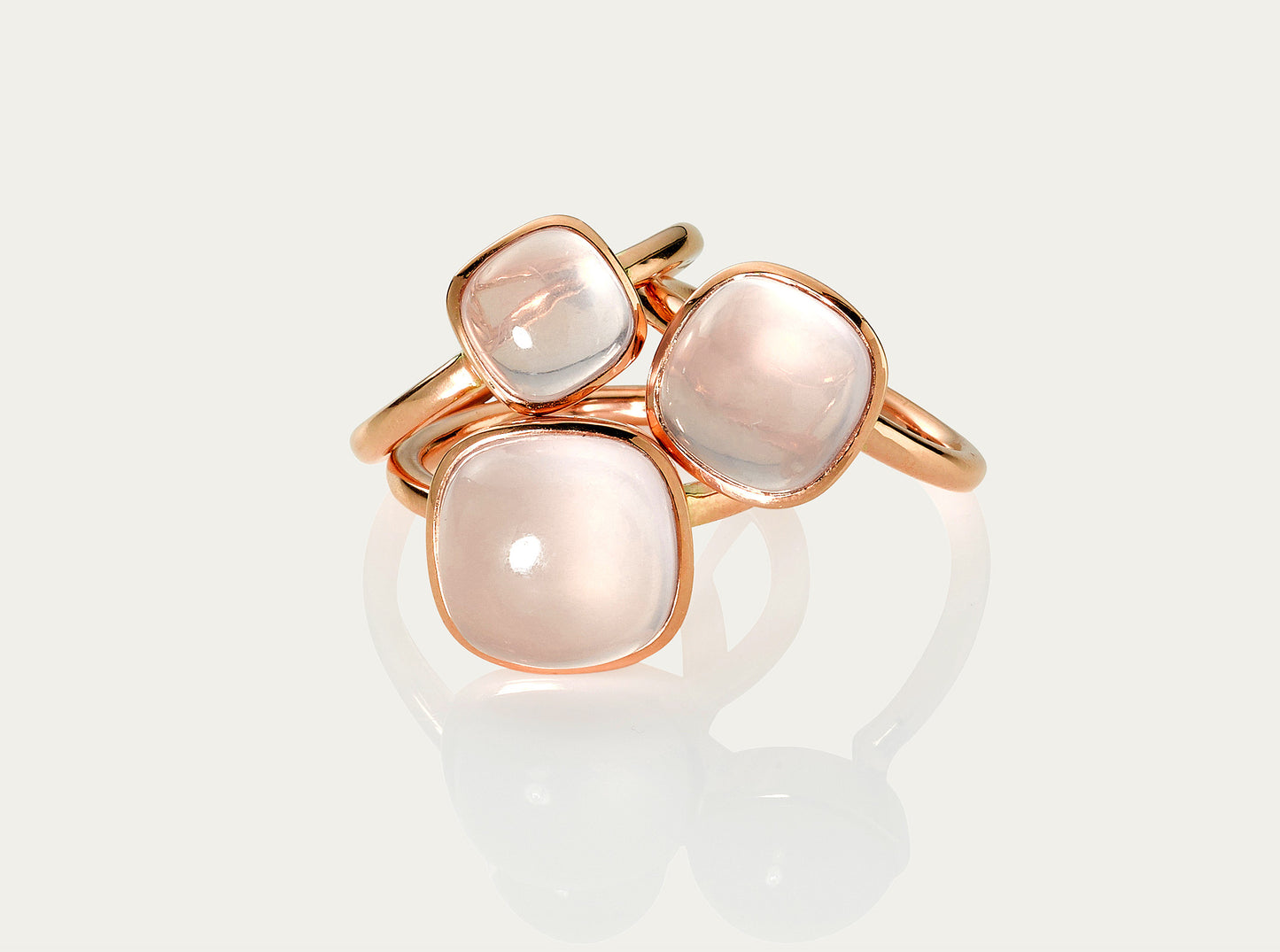 Bobo Ring Cabochon - Rose Quartz 8mm