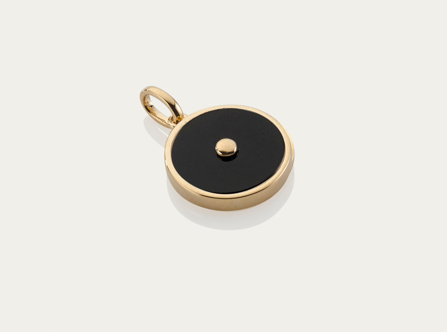 Onyx with Diamond Button Pendant