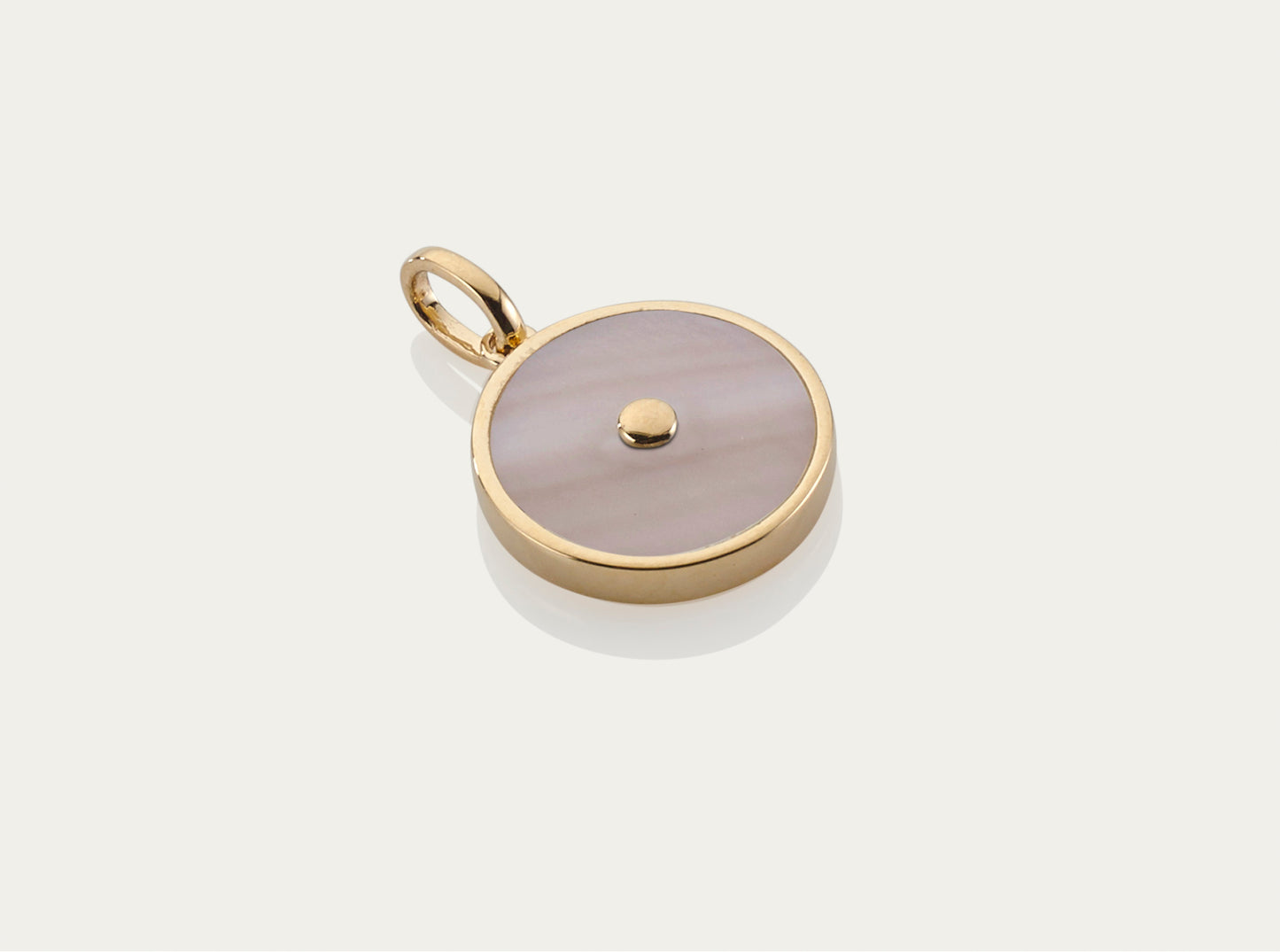 Pink Moonstone with Diamond Button Pendant