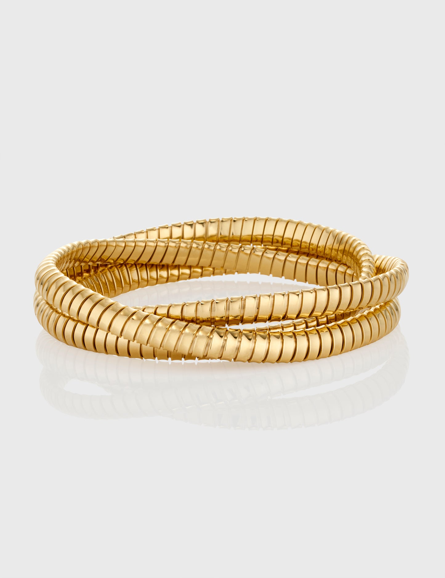 Trinity Rolling Tubogas Bracelet  6mm - Yellow Gold