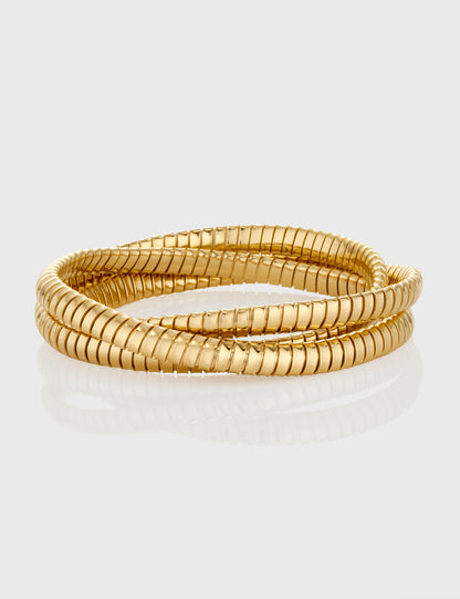 Trinity Rolling Tubogas Bracelet  6mm - Yellow Gold