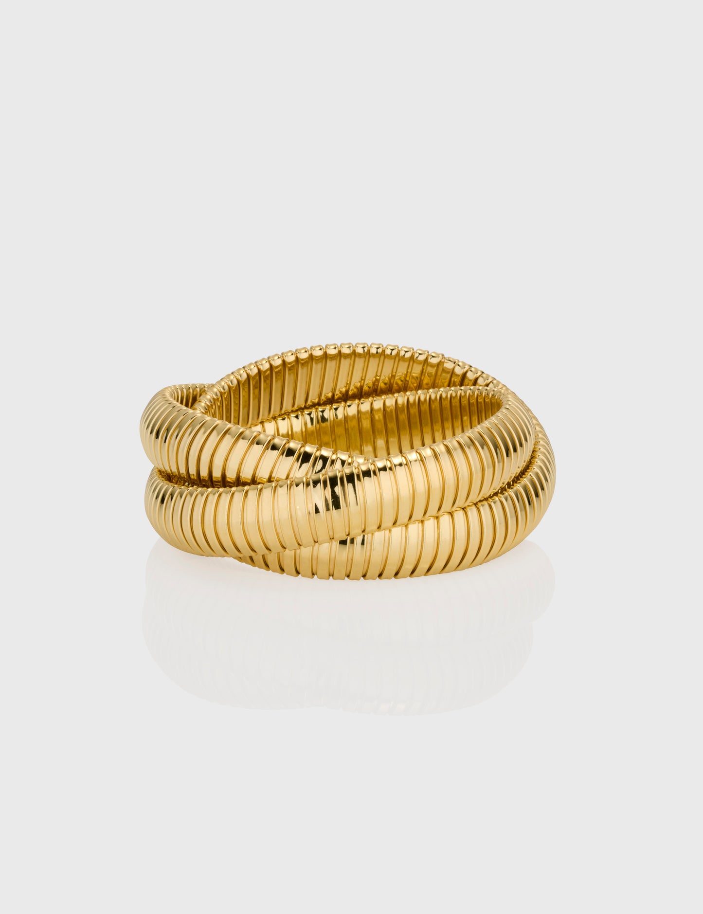 Trinity Rolling Tubogas Bracelet 12mm - Yellow Gold