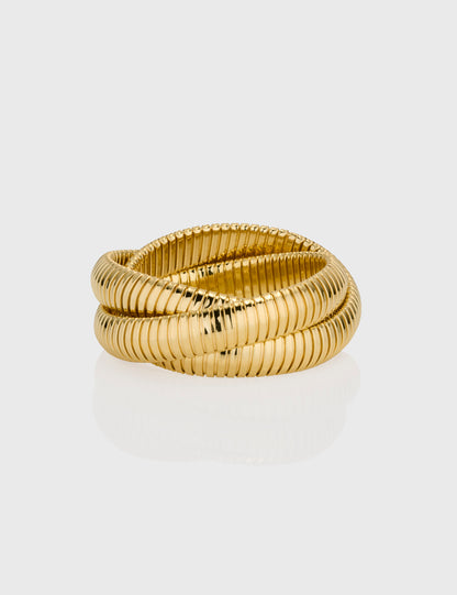 Trinity Rolling Tubogas Bracelet 12mm - Yellow Gold