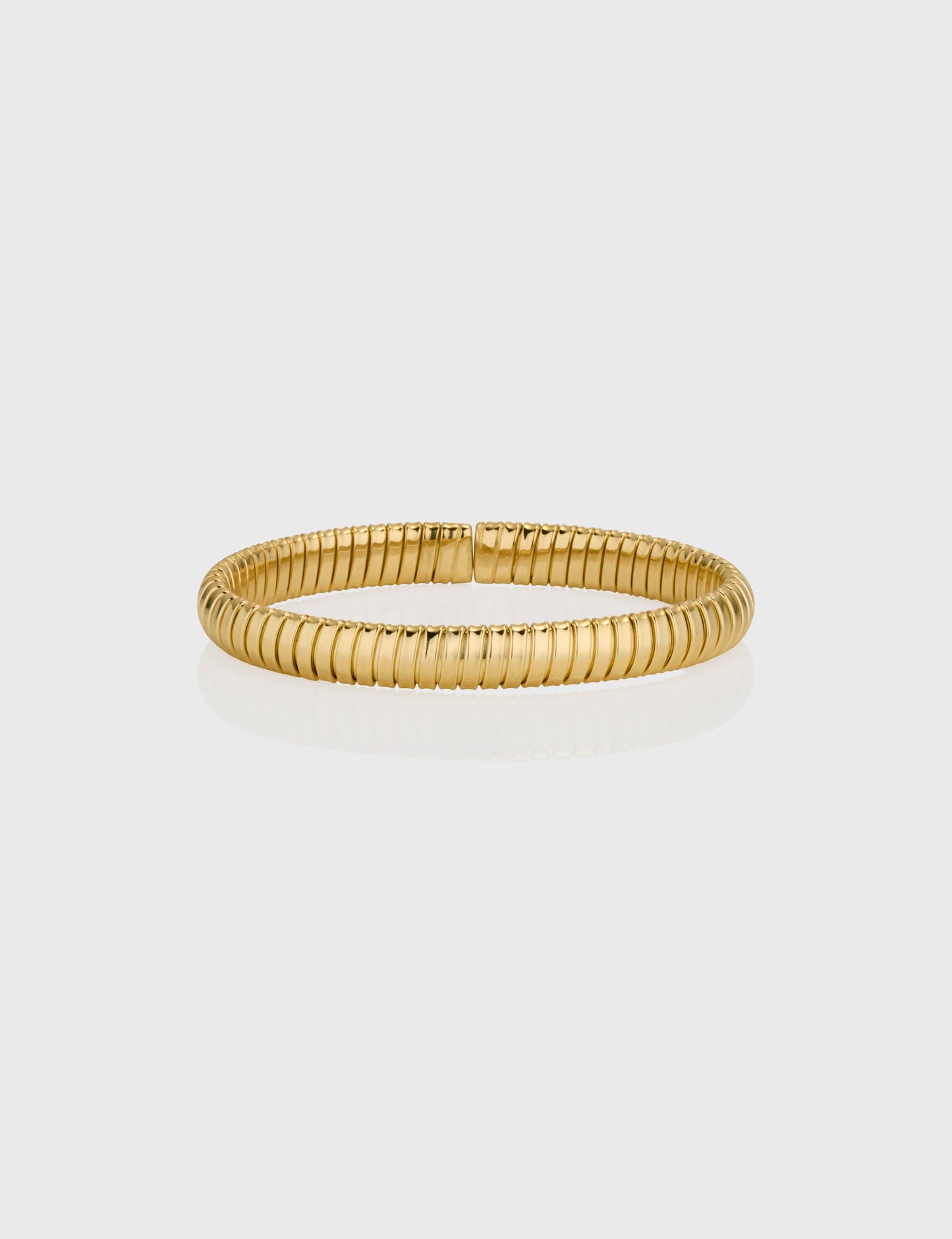 Domed Tubogas Cuff Bracelet 8mm - Yellow Gold