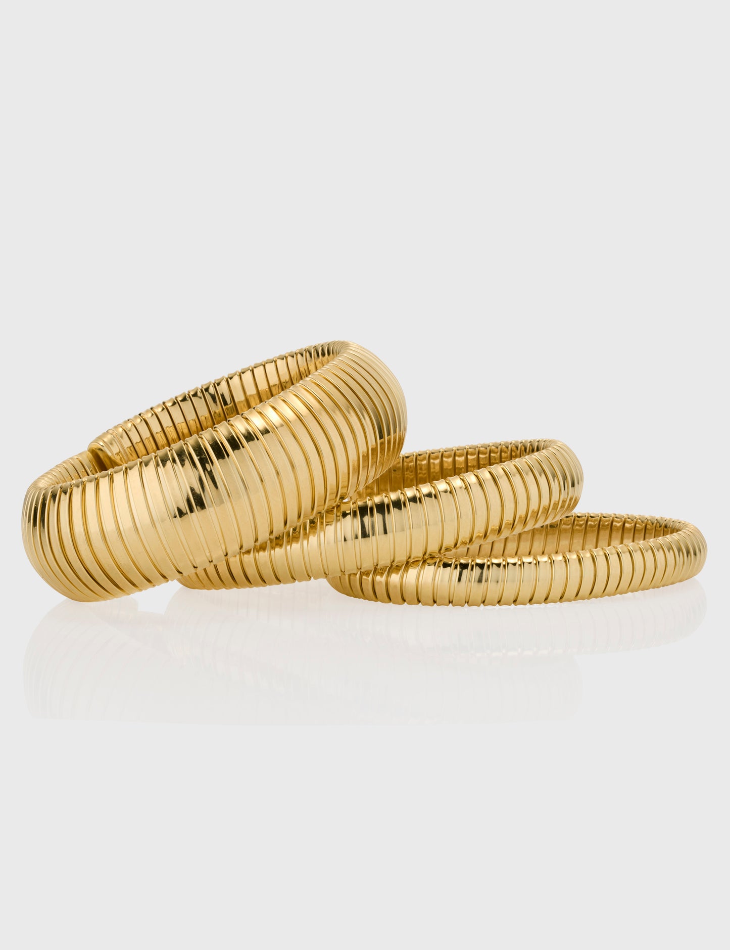 Domed Tubgoas Cuff Bracelet 20mm - Yellow Gold