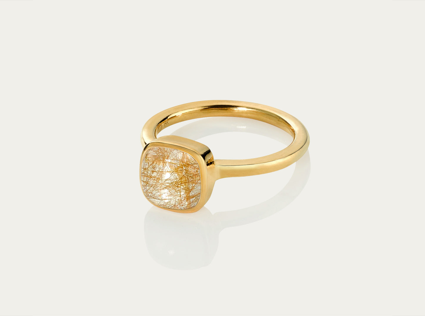 Bobo Ring Cabochon - Golden Rutile 8mm
