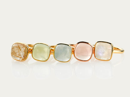 Bobo Ring Cabochon - Golden Rutile 10mm