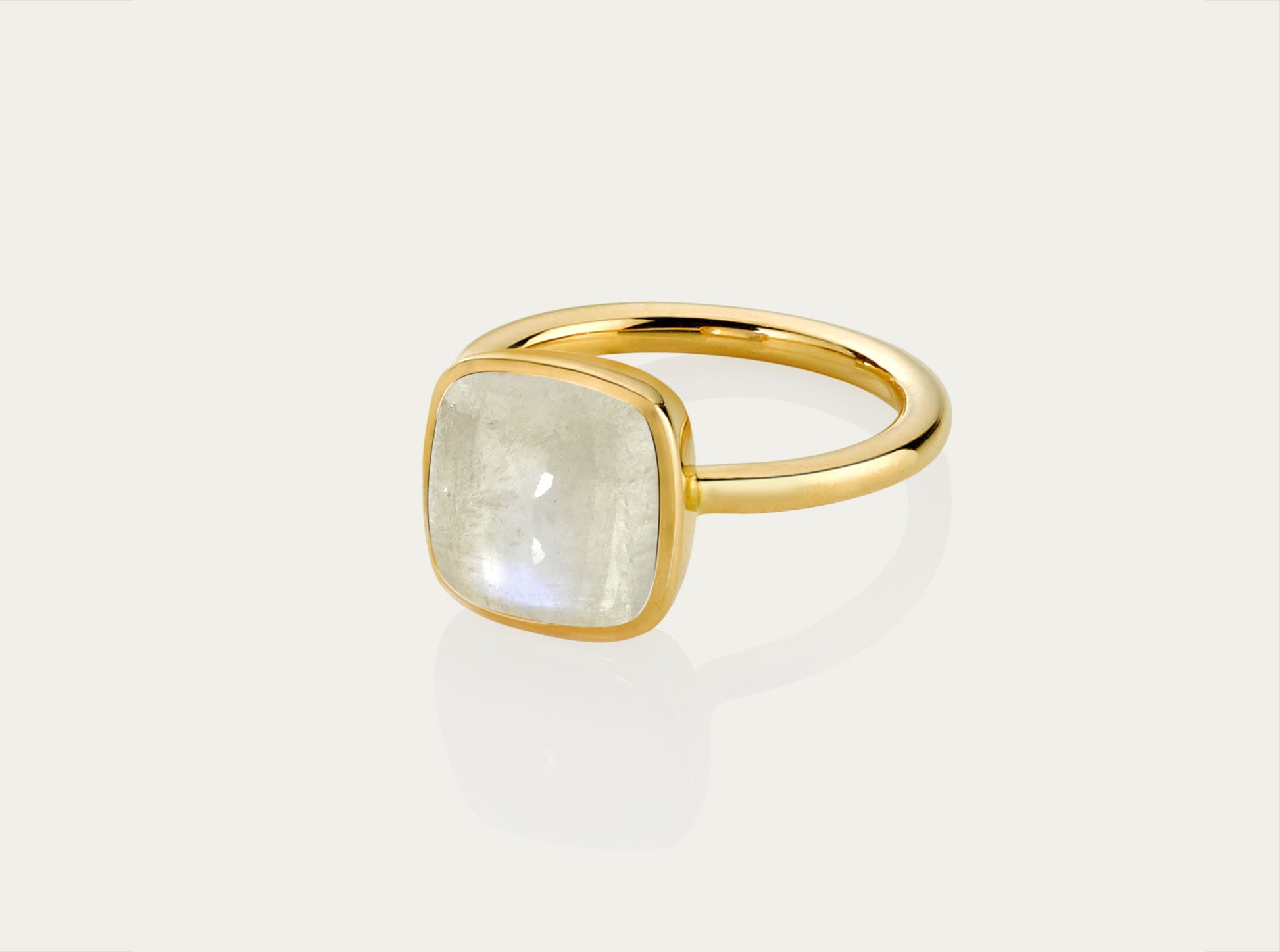 CABOCHON Ring 10MM - MOONSTONE 18YG