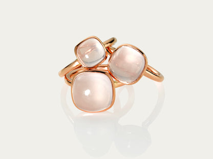 Bobo Ring Cabochon - Rose Quartz 10mm
