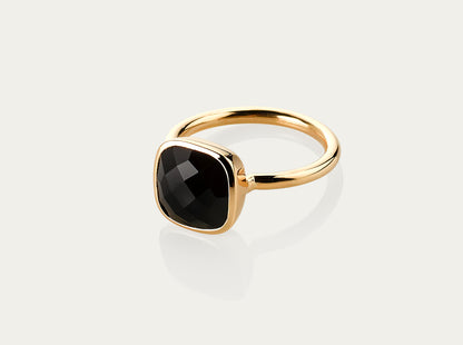 Bobo Onyx Square brillite cut Ring 10mm