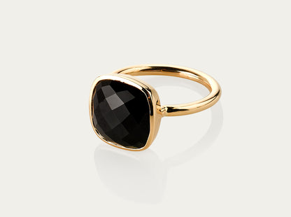 Bobo Onyx Square brillite cut Ring 12mm