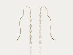 Gold Earrings with Seed Pearls