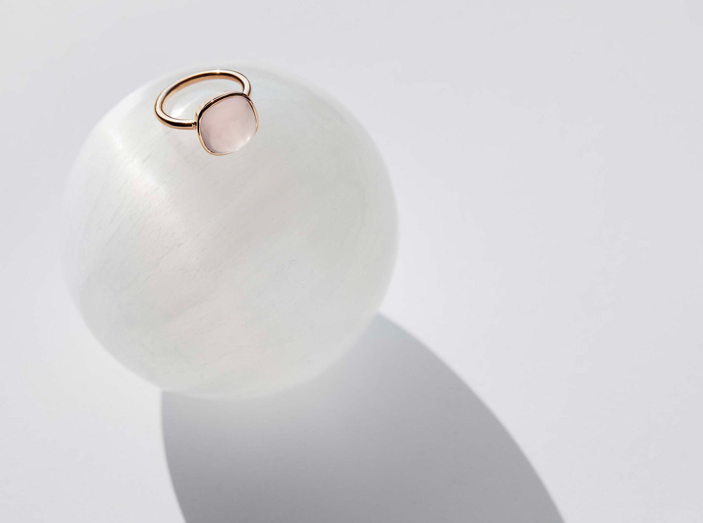 Bobo Ring Cabochon - Rose Quartz 12mm